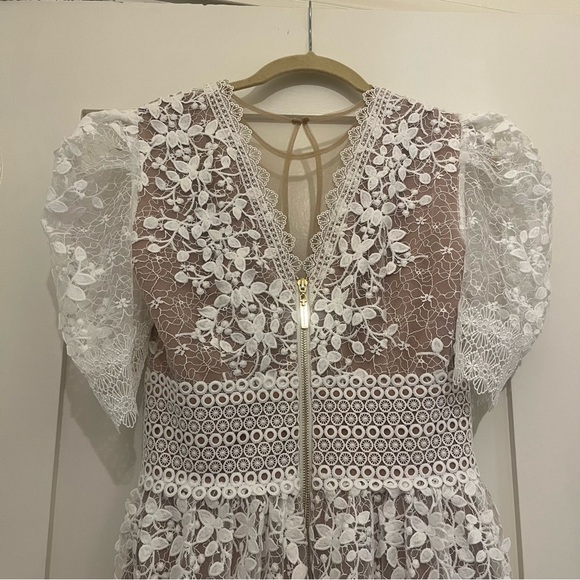 Bronx and Banco "Megan" Mini Dress in White Lace - Size 4 (S) - Picture 9 of 14